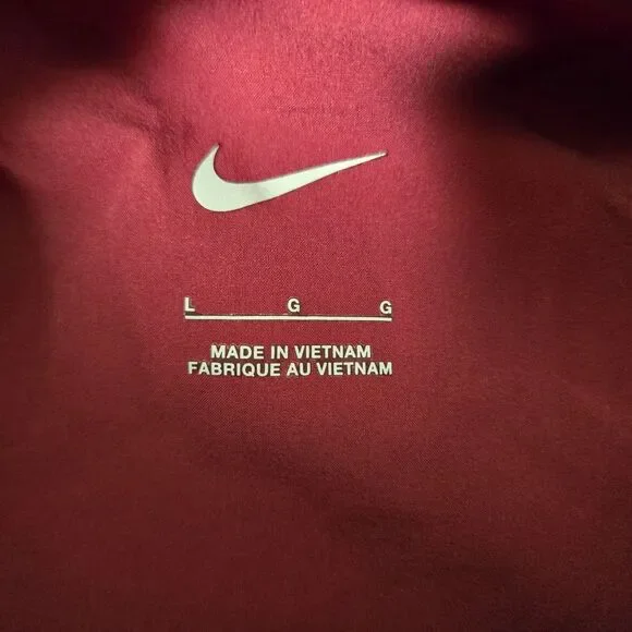 Nike Football Hooded Jacket Coaches Sideline 1/4 Zip Maroon Jacket Mens Large